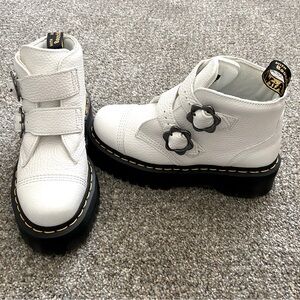 Devon Flower Buckle Leather Platform Boots